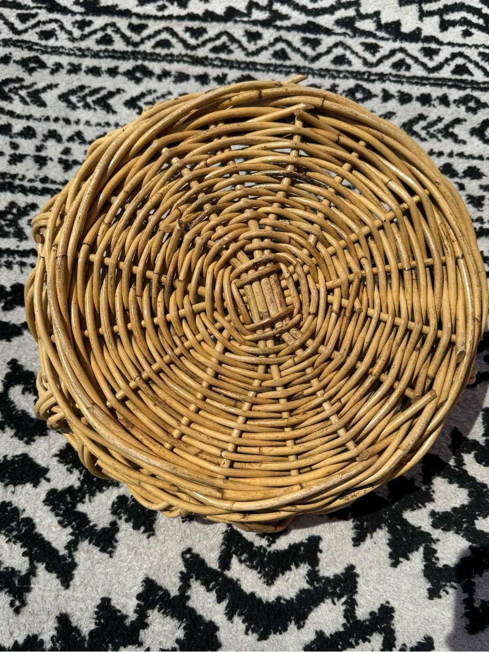 Handwoven Natural Rattan Basket - Tan